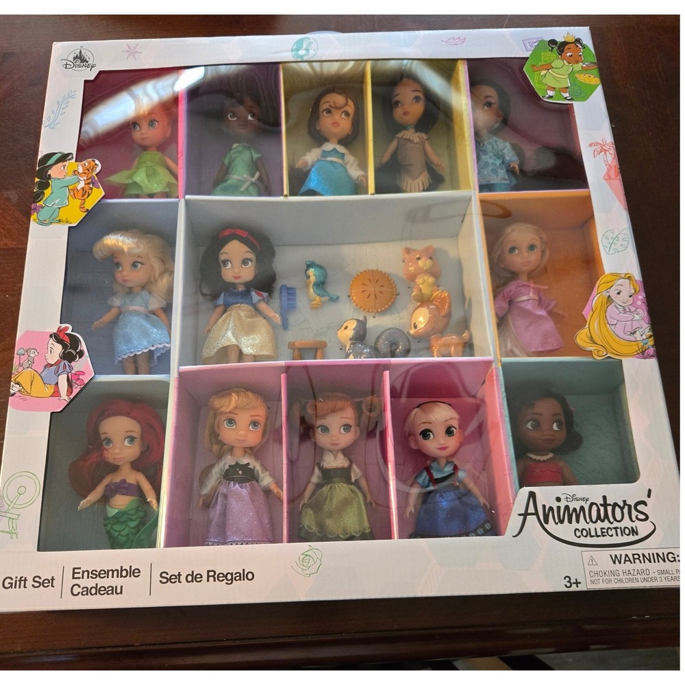 Disney Animators Collection Mini Doll Gift Set 13 Figures Snow White Elsa Ariel